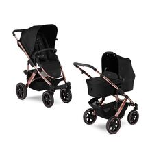 Carucior 2 in 1 Salsa 4 AIR Rose Gold ABC Design, Culoare: Negru, Model: 2 in 1