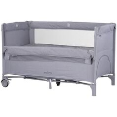 Patut pliabil Chipolino Relax cloud linen cu laterala culisanta, Culoare: Gri, Dimensiuni: 120x60