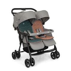 Carucior de gemeni Joie Aire Twin Pebble, Culoare: Gri