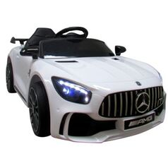Masinuta electrica cu telecomanda Mercedes AMG GTR-S R-Sport - Alb, Culoare: Alb, Capacitate acumulator: 12V