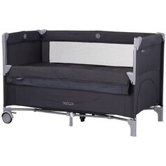 Patut pliabil Chipolino Relax anthracite linen cu laterala culisanta, Culoare: Negru, Dimensiuni: 120x60