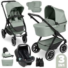 Carucior 3 in 1 Samba 2 Pine Abc Design, Culoare: Verde, Model: 3 in 1