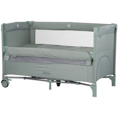 Patut pliabil Chipolino Relax basil linen cu laterala culisanta, Culoare: Verde, Dimensiuni: 120x60