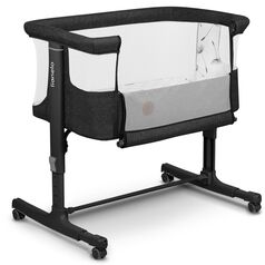 Patut co-sleeper, Lionelo, Aurora, 3 in 1, Cu leganare si setare unghiulara, Pana la 9 kg, 0 luni+, Gri inchis, Culoare: Gri/Negru, Dimensiuni: 80x50