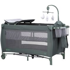 Patut pliabil Chipolino Bella basil, Culoare: Verde, Dimensiuni: 120x60