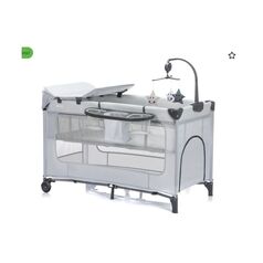 Patut pliabil Capri light grey Fillikid, Culoare: Gri, Dimensiuni: 120x60