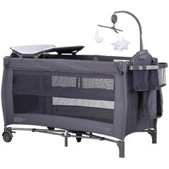 Patut pliabil Chipolino Bella anthracite, Culoare: Gri, Dimensiuni: 120x60
