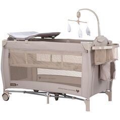 Patut pliabil Chipolino Bella tiramisu, Culoare: Crem, Dimensiuni: 120x60