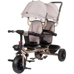 Tricicleta gemeni Chipolino Hip Hop sand, Culoare: Crem