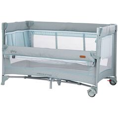 Patut pliabil Chipolino Glory cu laterala culisanta basil, Culoare: Verde, Dimensiuni: 120x60