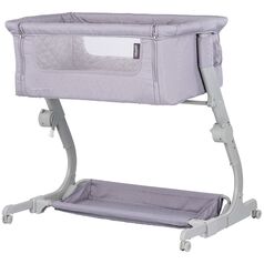 Patut co-sleeper Chipolino Eleganza cu laterala culisanta cloud, Culoare: Gri, Dimensiuni: 80x50
