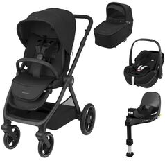 Sistem 4in1 Maxi-Cosi OXFORD Carucior + Landou Sense + Scoica Auto Pebble 360 PRO2 + Baza Auto FAMILYFIX 360 PRO TWILLIC BLACK, Culoare: Negru, Model: 4 in 1