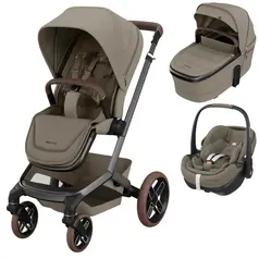 Sistem 3in1 Maxi-Cosi FAME Carucior + Landou + Scoica Auto Pebble 360 PRO2 TWILLIC TRUFFLE, Culoare: Crem, Model: 3 in 1