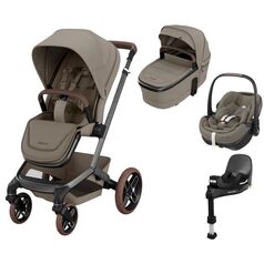 Sistem 4in1 Maxi-Cosi FAME Carucior + Landou + Scoica Auto Pebble 360 PRO2 + Baza Auto FAMILYFIX 360 PRO TWILLIC TRUFFLE, Culoare: Crem, Model: 4 in 1