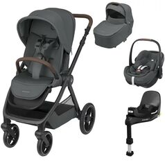 Sistem 4in1 Maxi-Cosi OXFORD Carucior + Landou Sense + Scoica Auto Pebble 360 PRO2 + Baza Auto FAMILYFIX 360 PRO TWILLIC GRAPHITE, Culoare: Gri, Model: 4 in 1