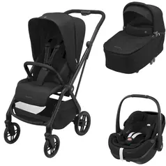 Sistem 3in1 Maxi-Cosi Leona2 + Sense + Pebble 360 PRO2 TWILLIC BLACK, Culoare: Negru, Model: 3 in 1