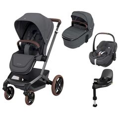 Sistem 4in1 Maxi-Cosi FAME Carucior + Landou + Scoica Auto Pebble 360 PRO2 + Baza Auto FAMILYFIX 360 PRO TWILLIC GRAPHITE, Culoare: Gri, Model: 4 in 1