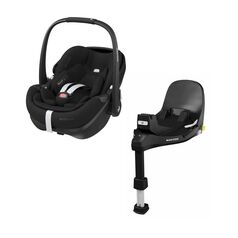 Scaun Auto I-Size Maxi-Cosi PEBBLE 360 PRO2 + Baza Auto FAMILYFIX 360 PRO TWILLIC BLACK, Culoare: Negru, Grupa: 0-13kg (0 luni - 12 luni)