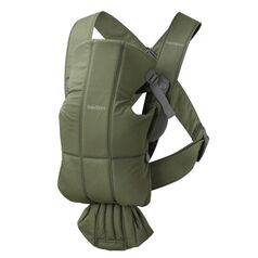 BabyBjorn - Marsupiu anatomic Mini, cu pozitii multiple de purtare, Dark Green, Tesatura, Culoare: Verde inchis