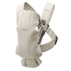 BabyBjorn - Marsupiu anatomic Mini, cu pozitii multiple de purtare, Light Beige, 3D Jersey, Culoare: Bej