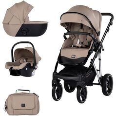 Carucior Chipolino Imperium 3 in 1 latte, Culoare: Crem, Model: 3 in 1