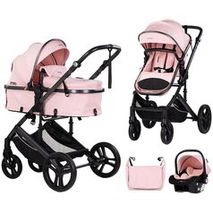 Carucior Chipolino Amore 3 in 1 powder pink, Culoare: Roz, Model: 3 in 1