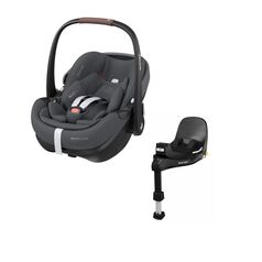 Scaun Auto I-Size Maxi-Cosi PEBBLE 360 PRO2 + Baza Auto FAMILYFIX 360 PRO TWILLIC GRAPHITE, Culoare: Gri, Grupa: 0-13kg (0 luni - 12 luni)