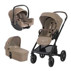 Joie - Carucior pentru copii multifunctional 3 in 1 Chrome 2 Cashew, Culoare: Crem, Model: 3 in 1