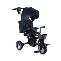 Tricicleta Multifunctionala 3 in 1 cu scaun reversibil, Momi ivi - Navy Blue, Culoare: Albastru