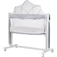 Leagan electric si patut pentru copii Chipolino Ultima cu laterala culisanta grey, Culoare: Gri