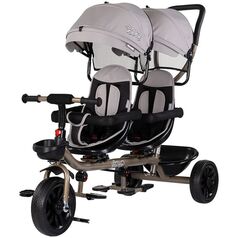 Tricicleta gemeni Chipolino Hip Hop latte, Culoare: Crem