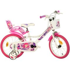 Bicicleta copii Dino Bikes 16" Fairy alb si roz, Culoare: Alb/Roz, Dimensiuni: 16 inch