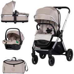 Carucior Chipolino Euphoria 3 in 1 latte, Culoare: Crem, Model: 3 in 1