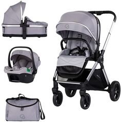 Carucior Chipolino Euphoria 3 in 1 platinum, Culoare: Gri, Model: 3 in 1