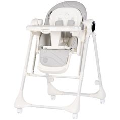 Scaun de masa si leagan electric Chipolino Master Class 2 in 1 cashmere, Culoare: Alb/Gri