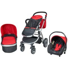 Carucior 3 in 1 Veneto rosu Kidscare, Culoare: Rosu