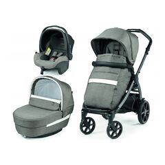 Carucior 3 in 1 Peg Perego Book, Primoviaggio SL,  0 - 22 kg, City Grey, Gri / Alb, Culoare: Alb/Gri