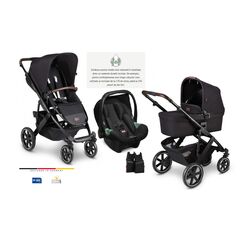 Carucior 3 in 1 Salsa 4 Midnight Abc Design, Culoare: Negru