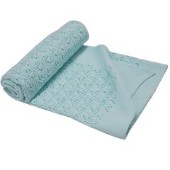 Paturica din Bumbac, Eko, 80x80 cm, Tricotata, Turcoaz, Culoare: Turquoise