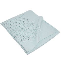 Paturica din Bumbac, Eko, 80x100 cm, Tricotata, Turcoaz, Culoare: Turquoise