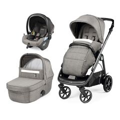 Carucior 3 in 1 Peg Perego Veloce, Lounge,  0 - 22 kg, City Grey, Gri / Alb, Culoare: Alb/Gri