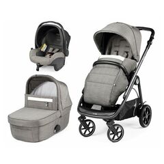 Carucior 3 in 1 Peg Perego Veloce, Primoviaggio SL,  0 - 22 kg, City Grey, Gri / Alb, Culoare: Alb/Gri