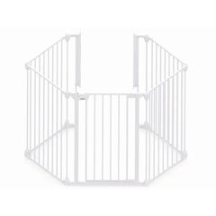 Tarc de siguranta modular cu 5 panouri, metal alb, Noma, N94047, Culoare: Alb