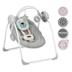 Leagan pentru bebelusi, MoMi LISS Bear, Gri/Turcoaz, Culoare: Gri