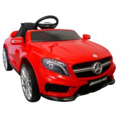 Masinuta electrica cu telecomanda, roti EVA, scaun piele Mercedes GLA45 - Rosu, Culoare: Rosu, Capacitate acumulator: 12V