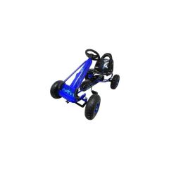 Kart cu pedale Gokart, 3-6 Ani, roti pneumatice din cauciuc, frana de mana, G3 R-Sport - Albastru, Culoare: Albastru