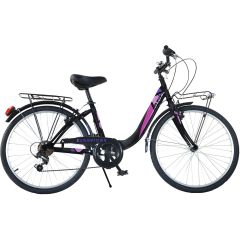 Bicicleta Dino Bikes 26' City Summertime negru, Culoare: Negru, Dimensiuni: 26 inch