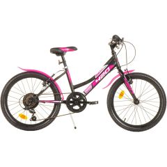 Bicicleta copii Dino Bikes 20' MTB fete Sport negru cu 6 viteze, Culoare: Negru, Dimensiuni: 20 inch