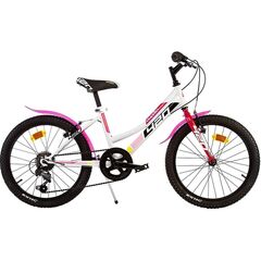 Bicicleta copii Dino Bikes 20' MTB fete Sport alb cu 6 viteze, Culoare: Alb, Dimensiuni: 20 inch
