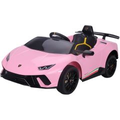 Masinuta electrica Chipolino Lamborghini Huracan pink cu scaun din piele si roti EVA, Culoare: Roz